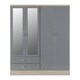 image 7 of Nevada 4 Door 2 Drawer Mirrored Wardrobe Brown | Oyster Gloss
