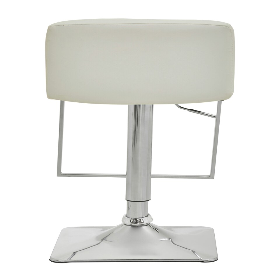 image 1 of Interiors by Premier Baina White And Chrome Bar Stool With Square Base