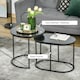 image 5 of HOMCOM Modern Coffee Table Set of 2, Nest of Tables with Steel Frame and Faux Marble Tabletop, Side Tables for Living Room Bedroom, Black