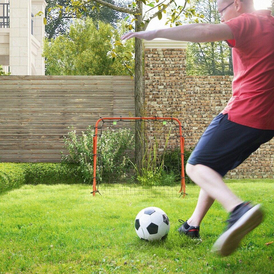 image 1 of HOMCOM Rebounder Net Kids Adults Football Training Aid Adjustable Red