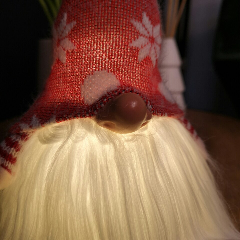 image 1 of 30cm Battery Operated Light up Christmas Standing Gonk Decoration in Red