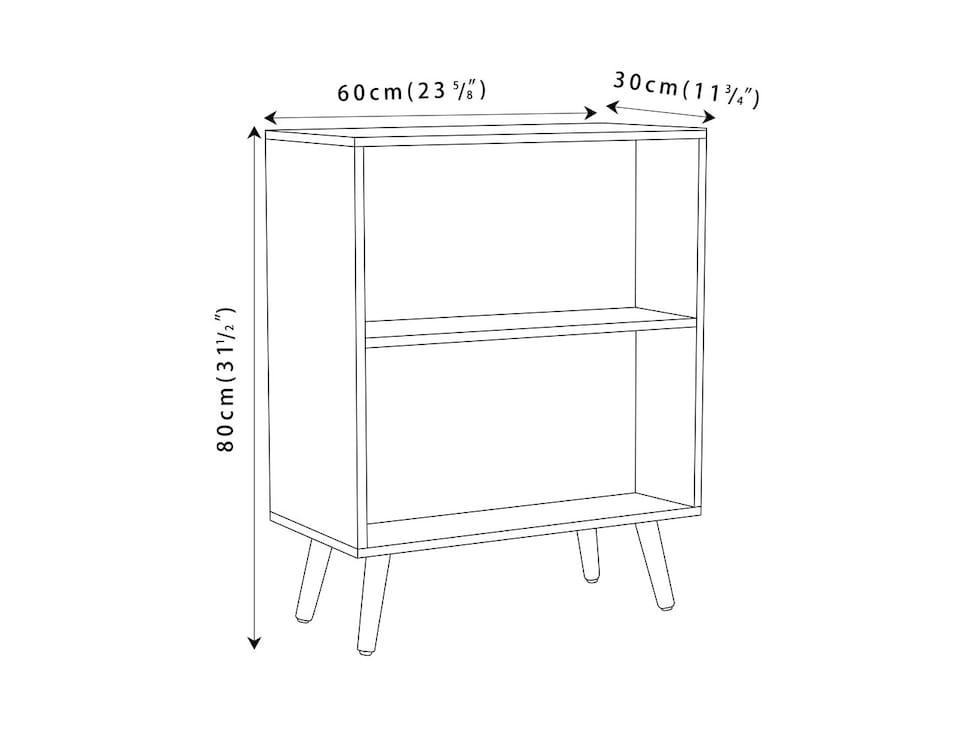 image 1 of 2-Tier Wooden Cabinet With Legs | Brown | Oak & Beech | 1