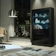 image 3 of Black Display Cabinet 100cm Gloss Doors Free LED Modern Tall Unit Black