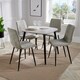 image 1 of Aspen Tapered Legs Square Dining Table with 4 Straight Stitch Cord Dining Chairs - Grey/Black - Flat Packed Grey