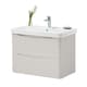 image 1 of Bathroom Wall Mounted 2-Drawer Vanity Unit with Basin 800mm Wide - Cashmere - (Arch) - Brassware Not Included | Grey | Grey | 1