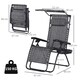 image 5 of Outsunny Zero Gravity Chair Adjustable Patio Lounge w/ Cup Holder Light Grey