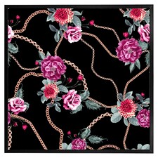 Chain and flowers pattern (Picture Frame) Black | XS