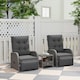image 2 of Outsunny 3 Pieces Rattan Bistro Set with Cushions for Outdoor, Grey