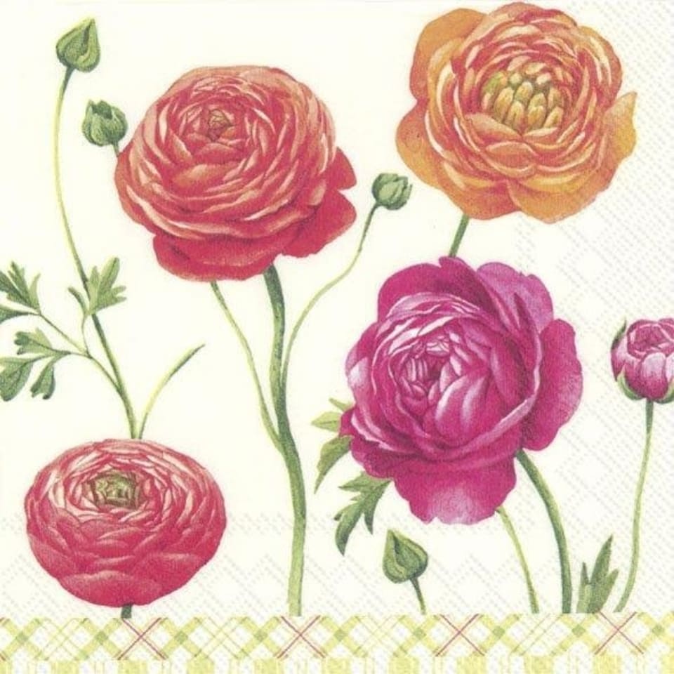 IHR Lunch Napkins Buttercups Cream 33cm 3ply 20 Pack