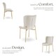 image 3 of Dining Chair Tessa - ergonomic high backrest, slim steel legs, soft fabric | Cream | Velvet look beige/gold | 1