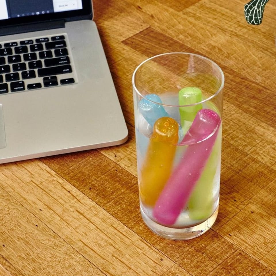 image 1 of Kikkerland Reusable Coloured Ice Sticks Pack of 8