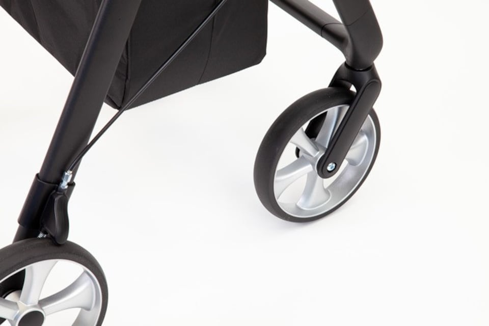 image 1 of TRP7 Lightweight Rollator Walker with Seat, Bag & Backrest - Black, 4-Wheeled 150kg Capacity