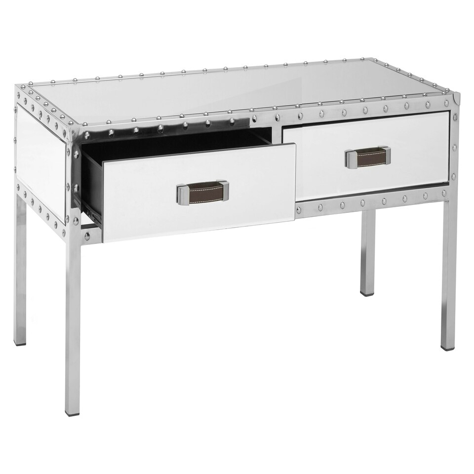 image 1 of Interiors by Premier Stainless-Steel Modern Coffee Table, Coffee Table With Storage, Industrial Style Storage Coffee Table Silver