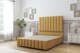 image 1 of Sloomy California Mustard Plush Divan Bed Base No Drawers With 54 Inch Floor Standing Headboard & 12 Inch Matching Footboard | Gold | Mustard | King | 1