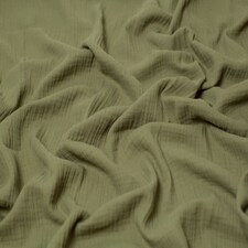 Minerva Core Range Green Cotton Double Gauze Fabric for Dressmaking, 130cm / 51" Wide - per metre