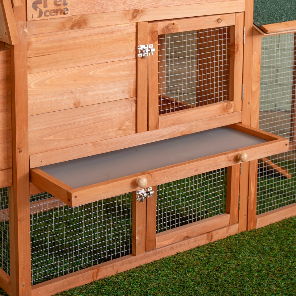image 1 of 88cm x 1.79m Samuel Alexander Large Wooden Outdoor Hutch for Small Animals with Run