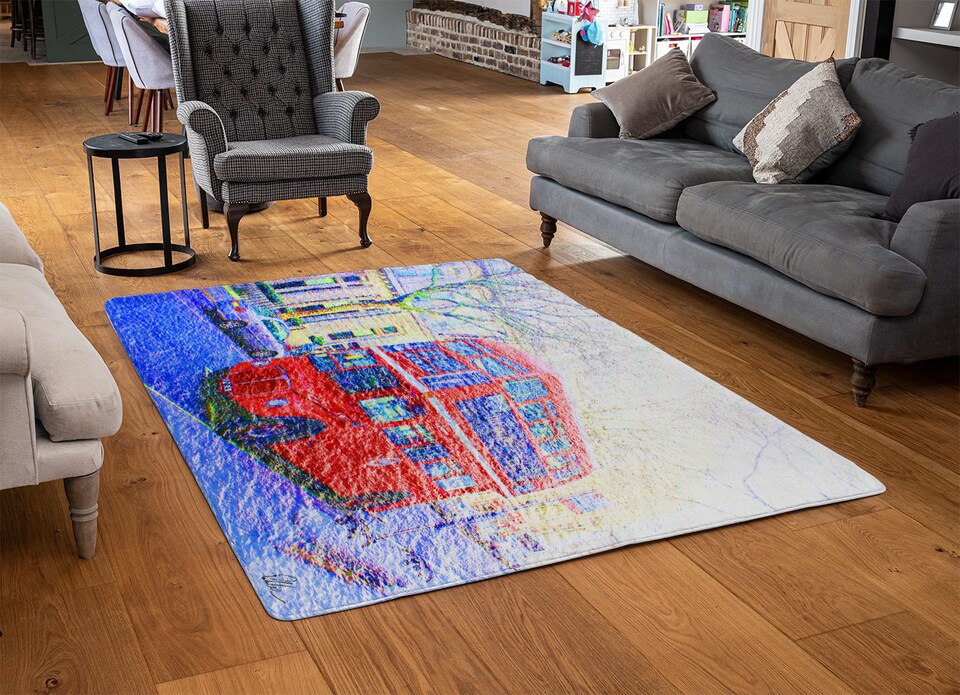 image 1 of London Bus Red Rug | Multi