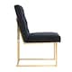 image 3 of Set of 4 Siena Luxury Tufted Velvet Dining Chairs with Gold Frame & Legs - Modern Upholstered Accent Chair | Blue | Blue