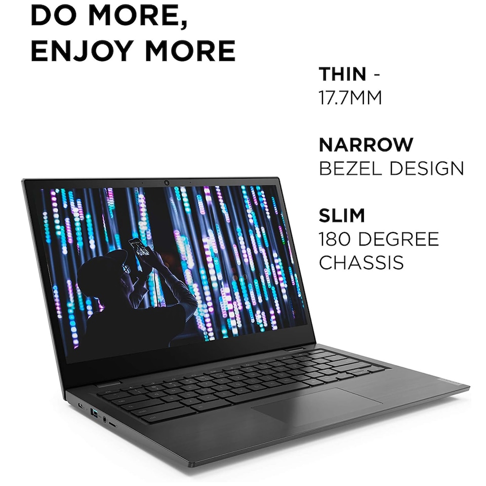 image 1 of Lenovo ChromeBook S345 14-Inch Full HD Laptop AMD A6-9220C 4GB RAM 64GB Storage Google Chrome OS Grey - 81WX0007UK