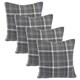 image 1 of OHS 4 x Winsford Woven Check Printed Cushion Covers, 45x45cm - Charcoal