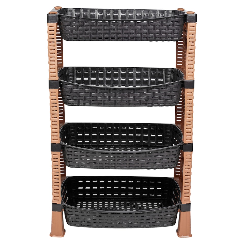 image 1 of 4 Tier Storage Rack | Black | 1