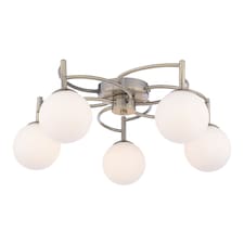 Rosa 5-Light Antique Brass Semi-Flush Ceiling Light