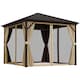 image 1 of Outsunny 3x3(m) Hardtop Gazebo Outdoor Shelter with Aluminium Frame | Brown | Bronze Tone, Brown | 298 x 298 x 260cm | 1