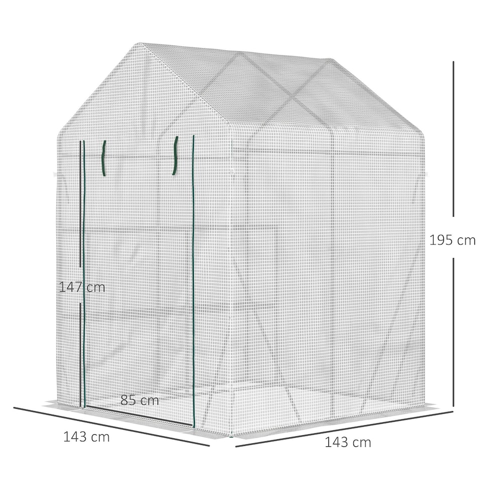 image 1 of Outsunny Greenhouse for Outdoor, Portable Gardening Plant Grow House w/ Shelf