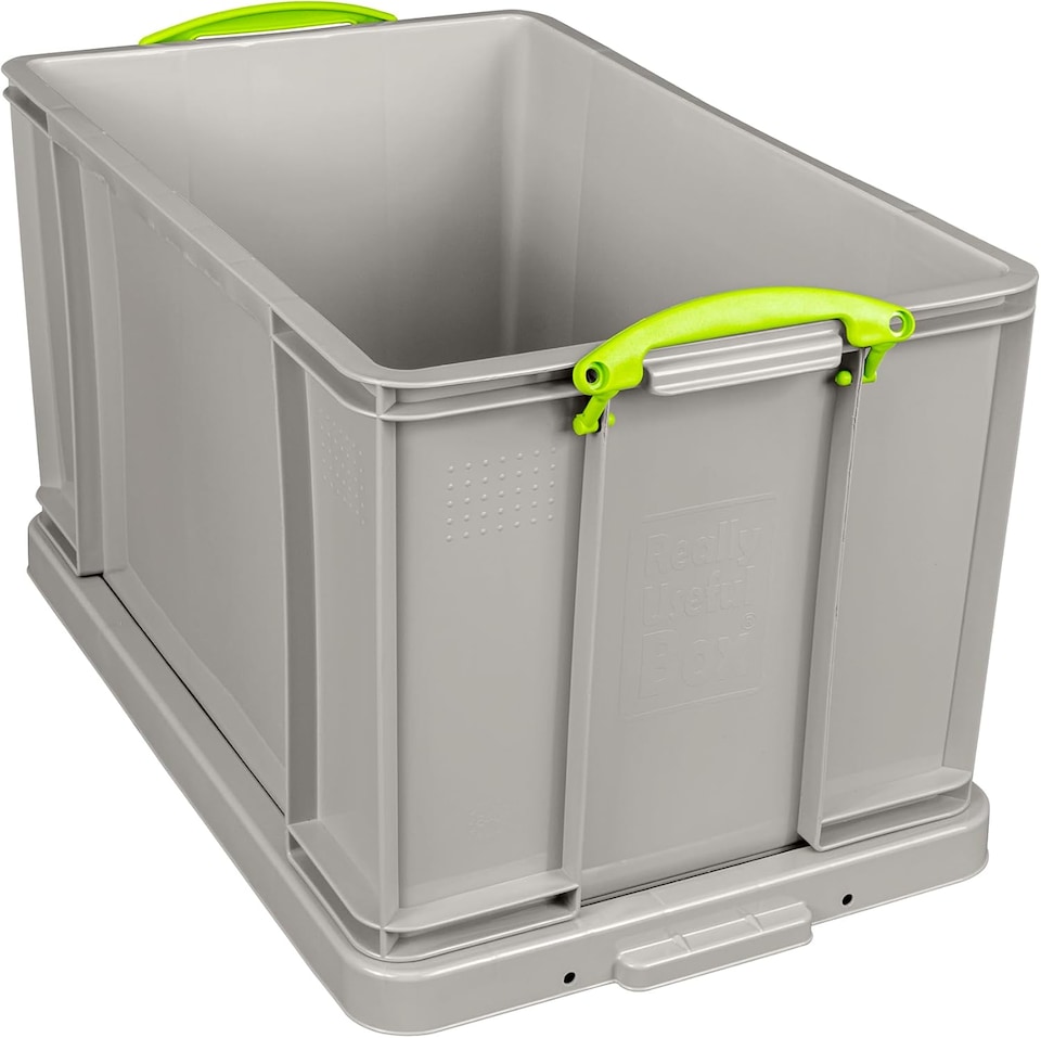 image 1 of Really Useful Box Plastic Storage 84 Litre Recycled Dove Grey