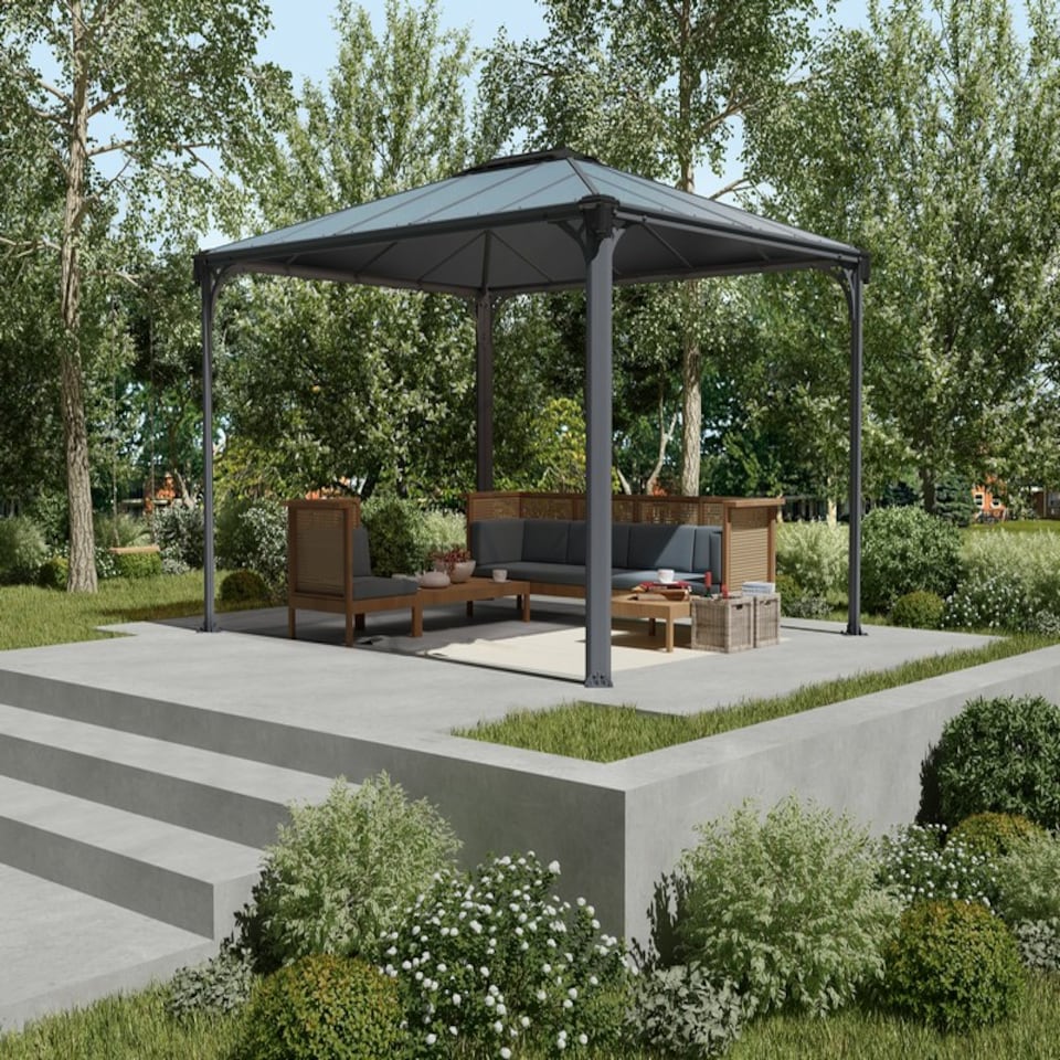 image 1 of Martinique 3600 Garden Gazebo Grey Bronze - Polycarbonate - L360 x W295 x H274.5 cm - Grey