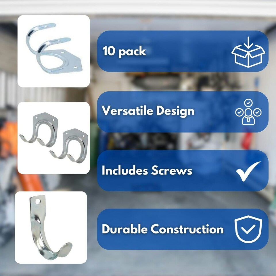 image 1 of Marco Paul Pack of 10 Metal Wall Hooks