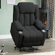 image 1 of Lovell Electric Lift Assist Riser Recliner with Massage and Heat - Dark Grey