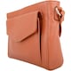 image 3 of Cross Body Shoulder Genuine Soft Leather Pocket Detail Handbag Orange | Autumn Ink Russet
