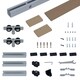 image 1 of HOMCOM Sliding Barn Door Closet Hardware Track Kit for Slingle Door 6.5FT/2000mm Brown