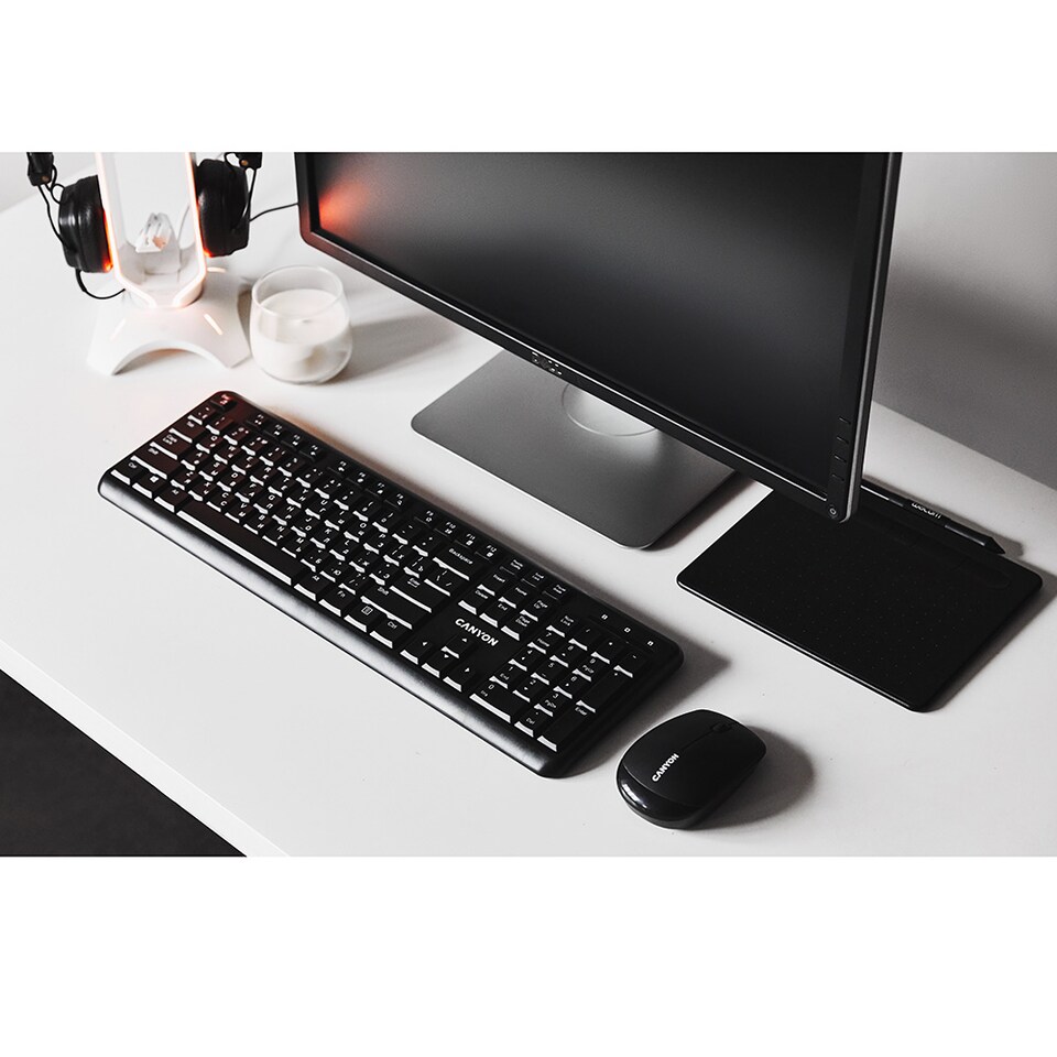 image 1 of Canyon Wireless Keyboard and Mouse Black