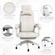 image 5 of Vinsetto Office Chair, Ergonomic Desk Chair, High Back Fabric Work Chair with 160 Reclining Backrest, Retractable Footrest, Neck and Lumbar Pillow for Home and Study, White