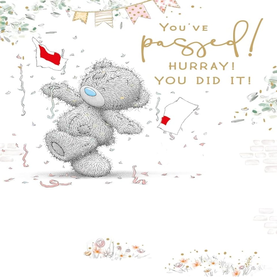 image 1 of Bear And Ripped L Plate Driving Test Passed Congratulations Card
