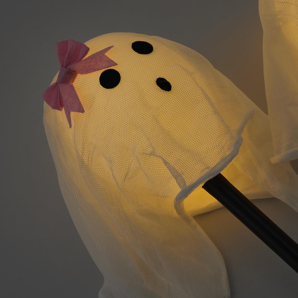 image 1 of OHS 3 Pack Halloween Illuminated Ghost Stake Lights Reusable Outdoor Garden Pathway Markers