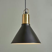 ValueLights Nowek Matte Black Pendant Light and E27 Pear LED 4W Warm White 2700K Bulb