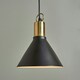 image 1 of ValueLights Nowek Matte Black Pendant Light and E27 Pear LED 4W Warm White 2700K Bulb