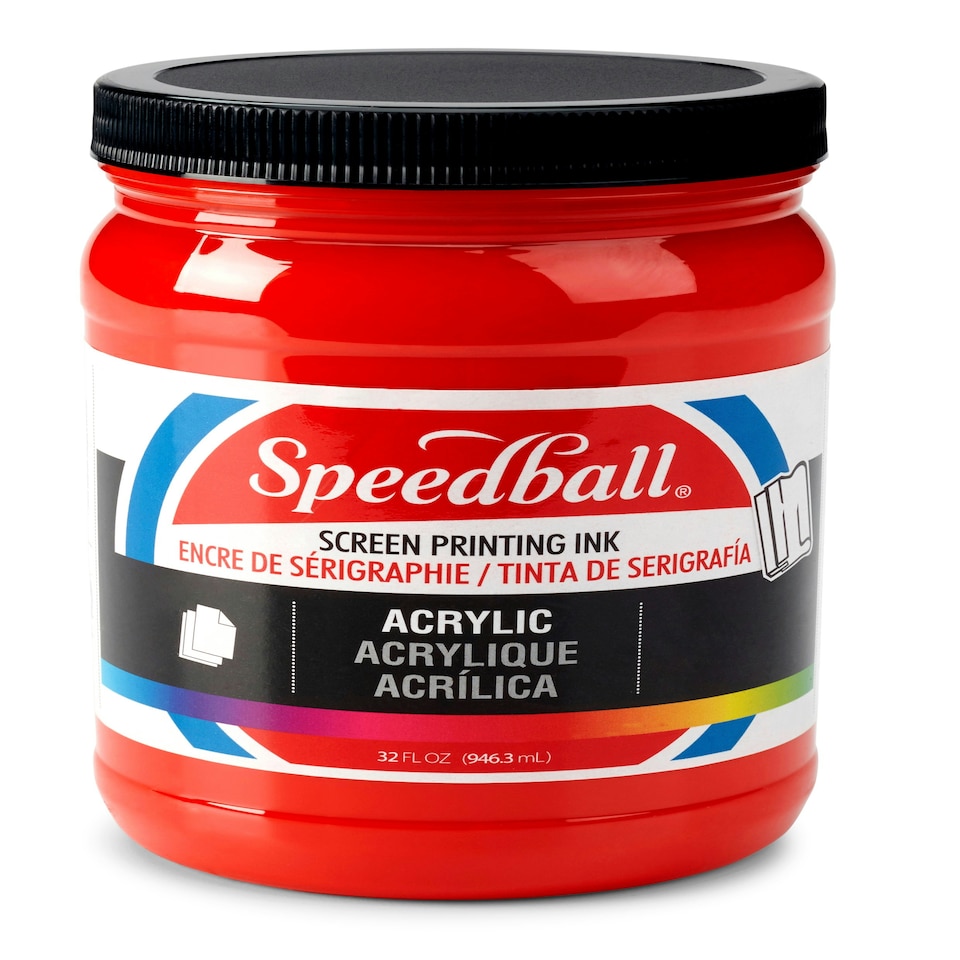 Speedball Acrylic Screen Printing Ink, Medium Red, 32oz