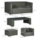 image 7 of Outsunny 6pc Garden Furniture Set Rattan Sofa Outdoor Wicker Table Ottoman Stool
