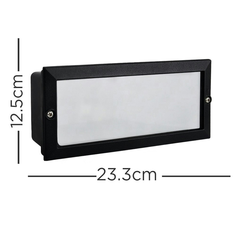 image 1 of ValueLights Modern Outdoor IP54 Rated Black Aluminium And Frosted Glass Brick Light