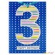 image 2 of ‘Boy Age 3 Pastel Stripes’ Birthday Card
