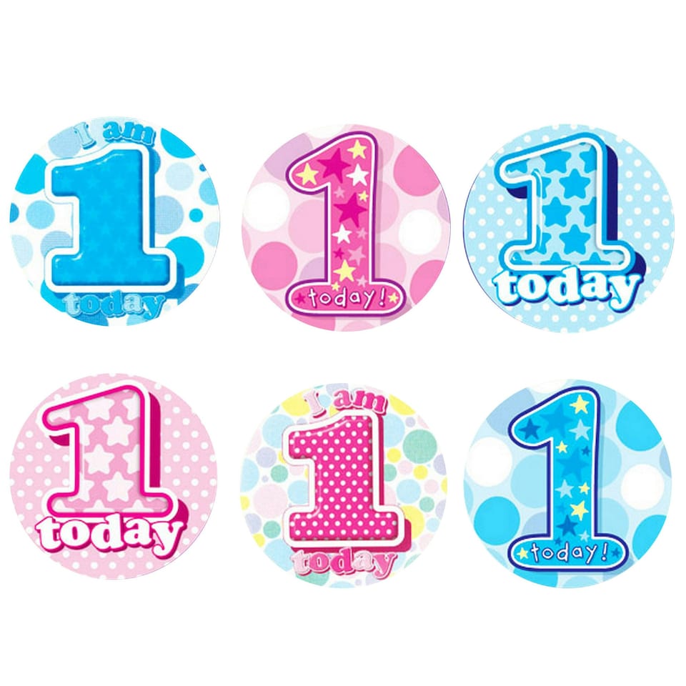 image 1 of Simon Elvin Various Ages (1-17) Small Badges (Pack Of 6) - Multicoloured - 2