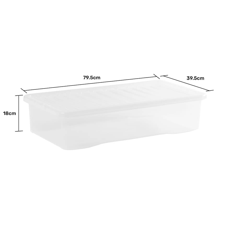 image 1 of Wham Crystal 5 x 42L Stackable Plastic Storage Boxes with Lids Clear Clear