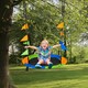 image 2 of Outsunny Saucer Tree Swing Metal Tube Adjustable Rope Garden Blue