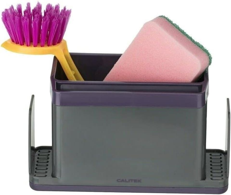 image 1 of CALITEK Sink Caddy Washing Up Organiser with Removable Drip Tray Purple