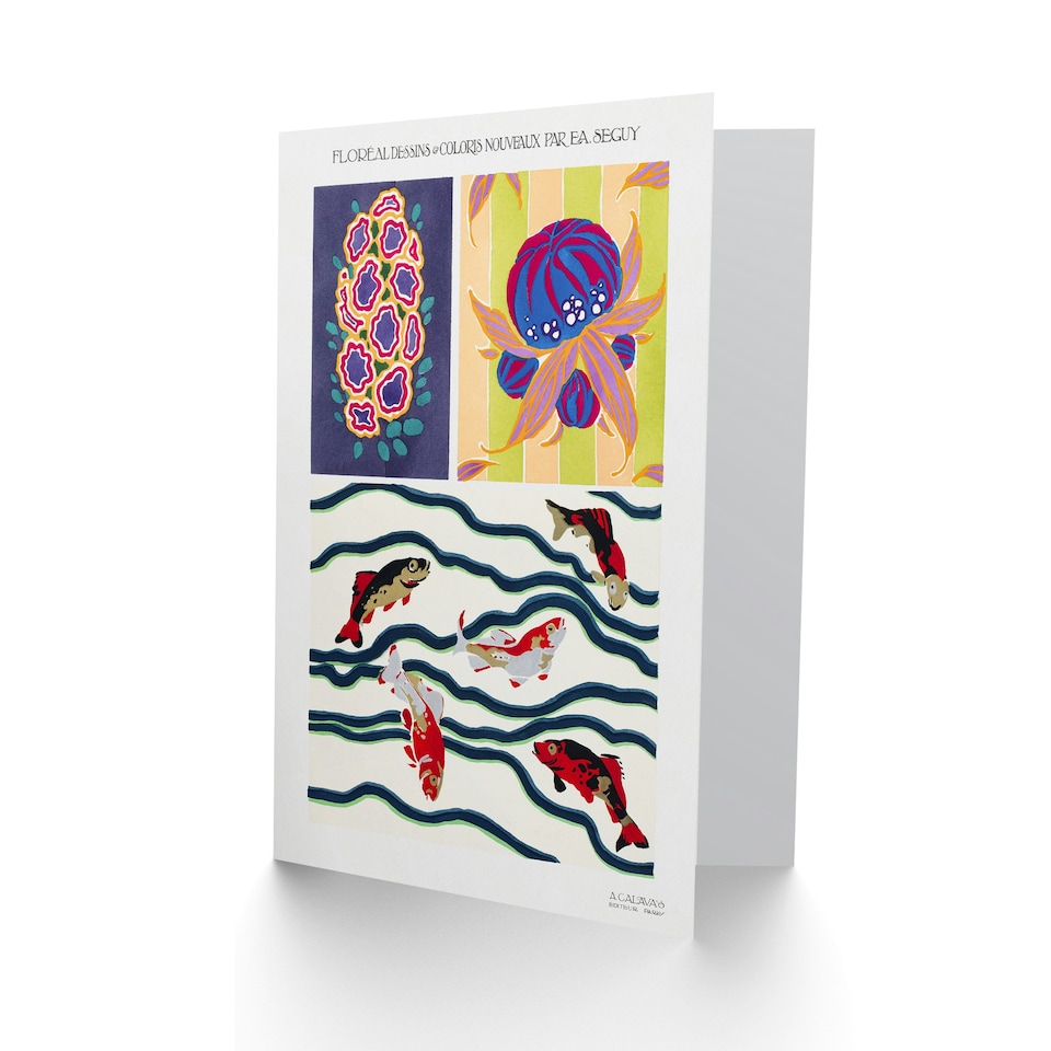 image 1 of Eugene Seguy Art Card Vintage Sea Life Pattern Designs