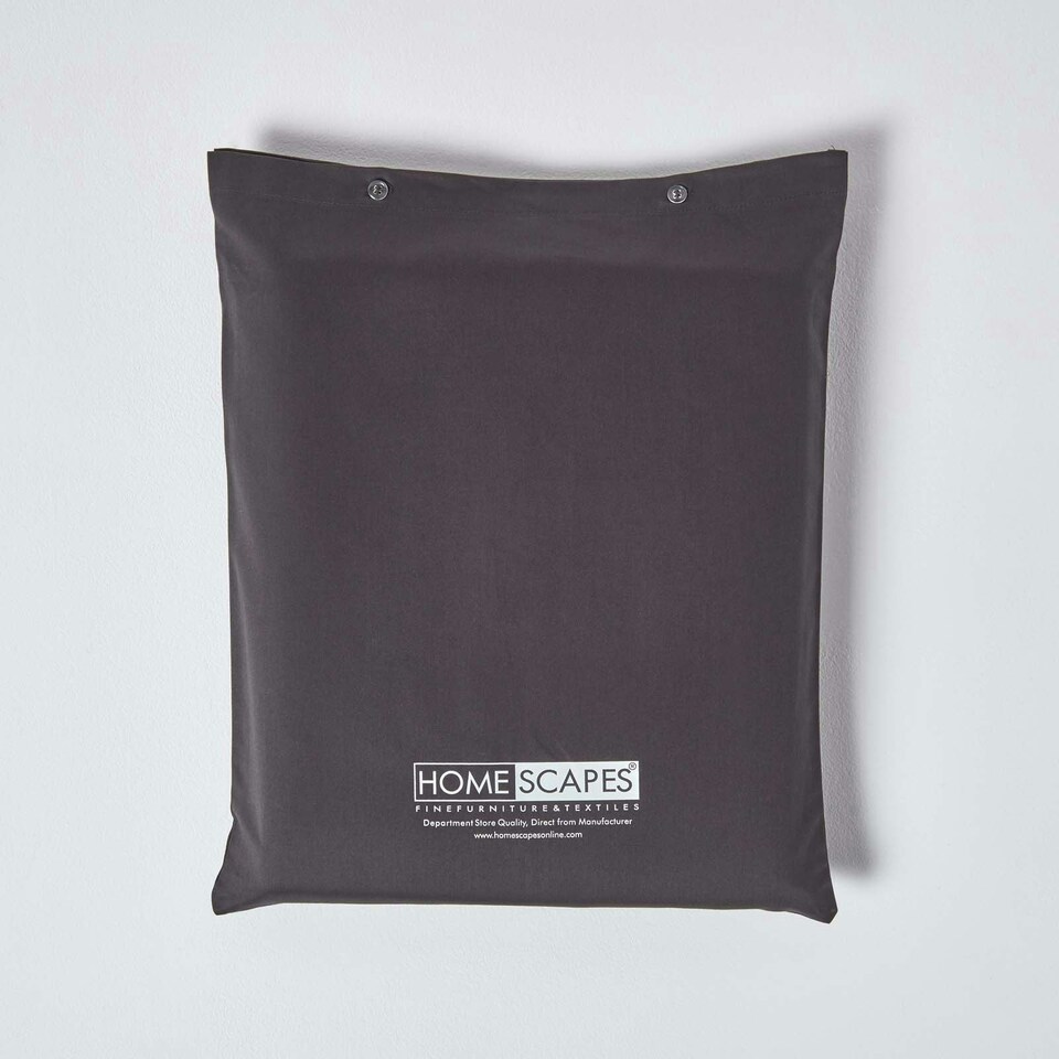 image 1 of Homescapes Dark Charcoal Grey Egyptian Cotton Duvet Cover with Pillowcases 1000 TC, King Grey | King